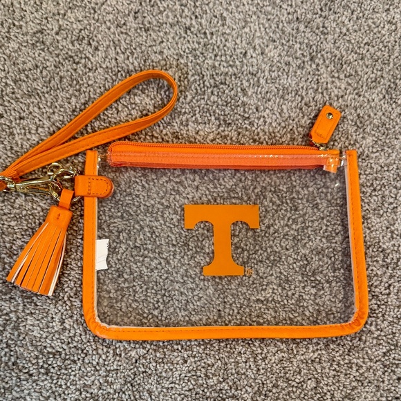 Clear Wristlet, University of Tennessee logo, OS, EUC, Orange - Picture 2 of 3
